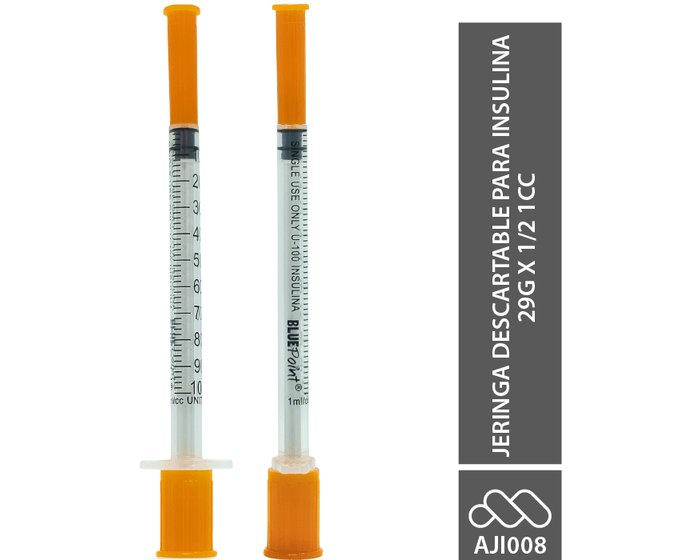 Jeringa Descartable 1cc 29g X 1/2" Insulina Bluepoint