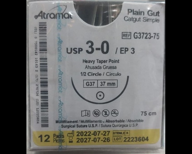 Atramat Catgut Simple 3-0 G3723-75 