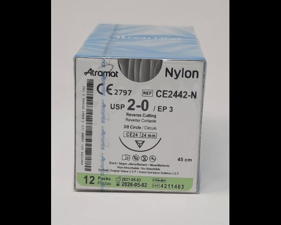 Nylon  2-0 Sc-26mm Ce2642 Atramat